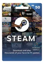 Cartão Presente Pré-pago Steam R$50 Digital