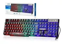 Teclado Gamer Exbom Bk-151c Qwerty Português Brasil Rgb Cor De Teclado Preto