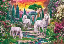 Quebra-cabeça Unicorn Garden 2000 Pz Clementoni Itália Jan Patrik Krasny Pintor Fantasy And Flowers