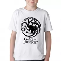 Camiseta Blusa Infantil Criança Game Of Thrones Dragão Serie