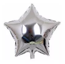 Balão Metalizado Estrela Prata C/ 10 Unidades 45cm Festas