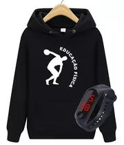 Moletom Educação Física Blusa De Frio Masculino Top Brinde