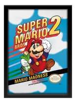 Quadro Retrogame Capa Super Mario Bros 2 Nes Nintendo A3