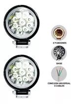 Un Par De Faros Redondo 9 Hiper Led Blanco Ojo Ambar 3in