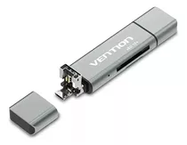 Lector De Tarjetas Vention Ccjh0 Otg Sd Tf Con Conector Usb C - Usb 2.0 - Micro Usb Portatil Para Camara / Celular / Computadora