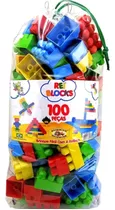 Blocos Lego Montar  Educativo 100 Peças Brinquedo Presente