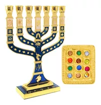 Menorah Candelabro 12 Tribos Pequeno + Bottom 12 Tribos