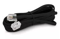 Cable Plano Linea Telefono 2mts Rj11 4 Hilos Macho Negro X50