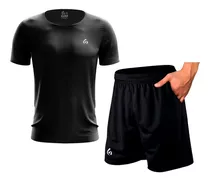 Conjunto Remera Y Short Con Bolsillos Deportivo Tenis Padel