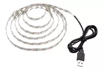 Fita Led Usb Branco Frio Rolo 5 Metro 5v - Tv - Pc - Monitor