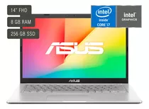 Notebook Asus 14'' Core I7 8gb 256gb Win11 Latentación Color Plateado (transparent Silver)