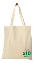 Tote Bag Ecologica De Lienzo Algodon 40cm X 35cm 10 Unidades