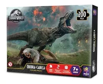 Quebra Cabeca Jurassic World Furia Do T-rex 200 Peças - Mimo