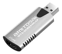 Capturadora De Vídeo 4k-1080p Full Hd A Usb 3.0 Recibe Video Por Hdmi Y Lo Ingresa A La Computadora Mediante Usb Amitosai Mts-screencap