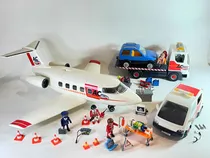 Playmobil 5207 Mega Set Transporte Resgate Avião Ambulancia