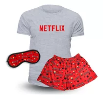 Conjunto Pijama Corto Netflix Verano Hombre, Mujer, Niños
