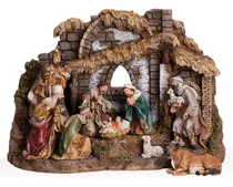 Pesebre De Navidad  Con Estable 10 Piezas Joseph S Studio