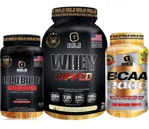 Whey Ripped 2lbs + Lipoburn + Bcaa 2000 Gold Nutrition