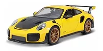 Maisto Porsche 911 Gt2 Rs Amarillo Con Capó De Carbono 1/24