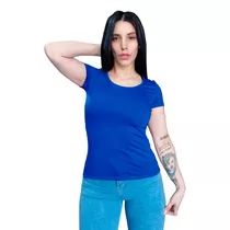 Remera Mujer Basica Manga Corta Modal Con Lycra Full