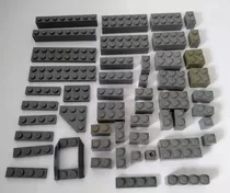 Lego Original Lote C/ 50 Peças Cinza Escuro - Blocos Lego 