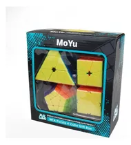 Kit 4 Magic Moyu Pyraminx + Megaminx + Skewb + Square1
