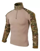Camisa Táctica Militar Verde Oscuro Estampado Guerrera Esdy