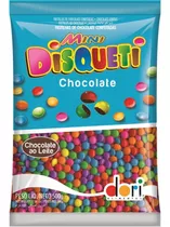 Pacote De Mini Disqueti Colorido Chocolate Dori 500g