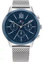 Reloj Tommy Hilfiger Morrison  1710524 Quartz Hombre Color De La Correa Plateado Color Del Bisel Plateado