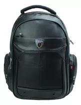 Mochila Masculina Preta Grande Notebook Couro Impermeável