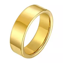  Aliança Avulsa Ouro 18k Banhada Reta Tungstênio 6mm