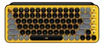 Teclado Mecânico Sem Fio Pop Keys Blast Amarelo Logitech Idioma Português Brasil