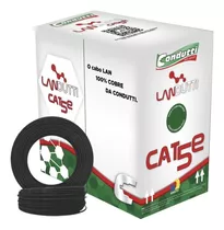 Cabo Rede 305m Upt Cat5e 100% Cobre Homologado Anatel Preto