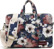 Canvaslove Camellia Pattern Laptop Messenger Case Bag Con Pr