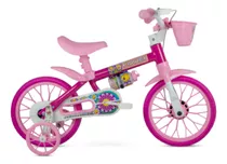 Bicicleta Infantil Feminina Aro 12 Flower Rosa C/ Rodinhas