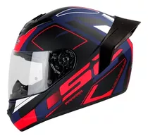 Casco Integral Ls2 Moto  Ff352 Evo Cypress Azul Rojo Matte