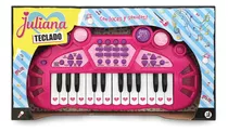 Piano Teclado Juliana De Juguete C/ Luces Ritmos Sonidos Color Rosa