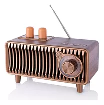 Cyboris Altavoz Bluetooth Retro, Radio Vintage Madera Nogal,