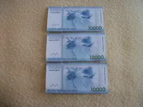 3 Billetes 10.000 Pesos  Igual Numeracion Sin Circular (rg)