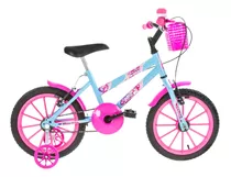 Bicicleta Infantil Com Rodinha E Cesto Aro 16 Unissex Promo