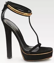 Stilettos Gucci Correa De Python Al Tobillo