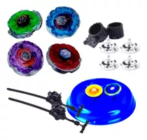 4 Beyblade Metal Fusion Com Led Tornado Arena 2 Lançadores 