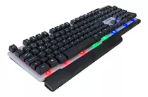 Teclado Gamer Pro Led Laser Semi Mecânico Com Apoio De Punho Cor De Teclado Sortido Idioma Português Brasil