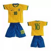 Nuevo Uniforme P/niños Brasil Qatar 2022 Neymar Jr # 10.