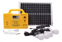 Kit Panel Solar + Batería + 6 Bombillos Carga Celular