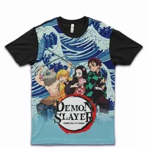 Demon Slayer 408 Personajes Polera Niño Subl Unisex