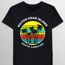 Remera Hilton Head Island Souvenir Shirt Palm Trees 90421474