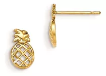 Pendientes De Oro De Calidad Madi K D/c Con Forma De Piña In