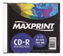 Mídia Cd-r 700mb/80 Min 52x Slim Maxprint