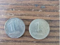 Lote 2 Moedas 1 Rublo Russo 1997